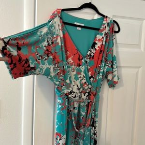 Jessica Simpson cold shoulder tie waist dress